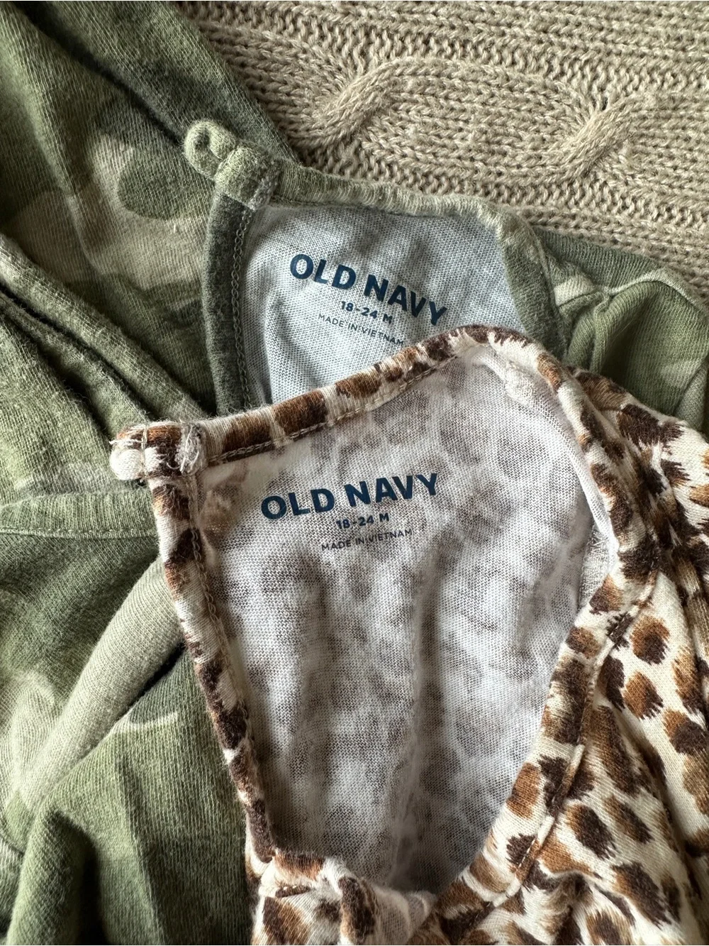EUC Old Navy Baby Girl Jumpsuit Set, Camo & Leopard, 18-24 Months